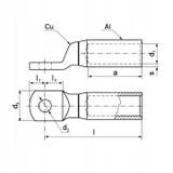 Końcówka oczkowa szczelna Al-Cu aluminium miedź ACK 10-120 ACK_10-120/1 ERKO