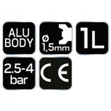 Pistolet lakierniczy dolny zbiornik 1.0 l, dysza 1.5 mm