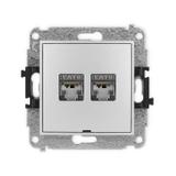 ICON Mechanizm gniazda komputerowego podwójnego 2xRJ45, kat. 6, ekranowany, 8-stykowy, bez pola opis