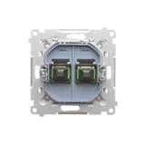 Simon 55 Gniazdo światłowodowe / optyczne podwójne SC/APC Biały mat TGS2.01/111 KONTAKT
