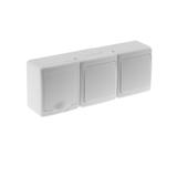 Wyłącznik BETA1, podwójny, jednobiegunowy z gniazdem BETA1, pojedynczym, 2P+Z,IP44, białym*