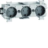 tehalit.WA Gniazdo SCHUKO 3-krotne połączenie WAGO montaż krawędziowy antracyt GS30019011 HAGER