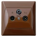 AKCENT Gniazdo RTV-SAT końcowe - kolor brązowy