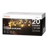 Solarna girlanda oświetleniowa - 1 sznur 20 m (20 opraw) + 20 żarówek LED 0,1W E27, 3000K + 1 żarówk