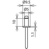 Nit jednostronny fi 5 mm, dł. 10 mm, Al/NIRO V2A, w oparciu o EN 15979
