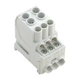 WPD 100 2X25/6X10 GY Złączka szynowa przelotowa, nr katalogowy 1561910000