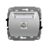 TREND Mechanizm gniazda antenowego pojedynczego typu F (SAT) niklowany srebrny metalik