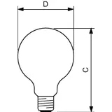 Żarówka LED 7W=60W 806lm 2700K barwa ciepła kulka 7-60W E27 G93 827 Szkło przezroczyste PHILIPS