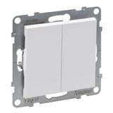 Suno Przycisk Podwójny - 6A - 250V - Zaciski Automatyczne Biały 721117 LEGRAND