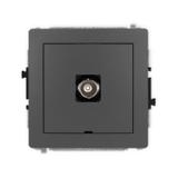 DECO Mechanizm gniazda pojedynczego BNC, bez pola opisowego grafitowy mat