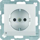 BERKER B.Kwadrat/B.7 Gniazdo SCHUKO z uziemieniem z podświetleniem orientacyjnym LED aluminium 41091404 HAGER