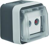 BERKER W.1 Gniazdo antracytenowe R+TV przelotowe 10dB z pokrywą kompletne IP55 szary 12033525 HAGER