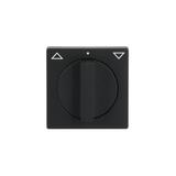 FUTURE Pokrywa z pokrętłem i nadrukiem Do wyłącznika/przycisku żaluzjowego czarny matowy