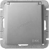 GPT SENTIA   2P+Z IP44 schuko z przesłonami torów prądowych srebro połysk