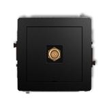 DECO Mechanizm gniazda antenowego pojedynczego typu F (SAT) pozłacany, bez pola opisowego czarny mat