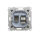 Simon 55 Gniazdo telefoniczne pojedyncze RJ12 Grafitowy mat