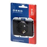 Gniazdo pojedyncze podtynkowe 2P+Z Schuko Onyx, 16A, 250V, PT-17O, czarny OR-OE-7505(GS)/B ORNO