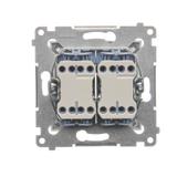 Simon 54 Łącznik krzyżowy podwójny 10A 250V szybkozłączka srebrny mat DW7/2.01/43 KONTAKT