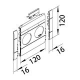 tehalit.WA Maskownica podwójna z polem opisowym ABS bezhalogenowy 120mm czerwony GB120213020 HAGER