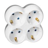 Rozgałęźnik 4x2P+Z (Schuko) biało-szary OR-AE-13240(GS) ORNO