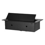 Gniazdo meblowe wpuszczane w blat z płaskim frezowanym rantem i ładowarką USB 2x2P+Z 2xUSB (typ A+