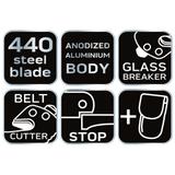 Nóż składany z blokadą, z ostrzem do pasów