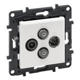 Niloe Step - gniazdo TV-R-SAT-SAT końcowe do instalacji typu gwiazda, 2 przewody 1,5 dB - kolor biał