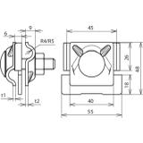 Zacisk krawędziowy prosty 0,7-10 mm, do drutu 8-10 mm, Cu