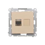 Simon 55 Gniazdo komputerowe pojedyncze RJ45 kategoria 6 ekranowane z przesłoną przeciwkurzową Szamp