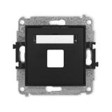 ICON Mechanizm gniazda multimedialnego pojedynczego bez modułu (standard Keystone) czarny mat