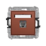 ICON Mechanizm gniazda komputerowego pojedynczego 1xRJ45, kat. 5e, ekranowany, 8-stykowy terakota