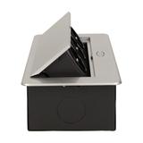 Gniazdo meblowe wpuszczane w blat z płaskim frezowanym rantem 3x2P+Z srebrne OR-AE-1336/G ORNO