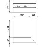 GS-AA90210RW, NAROŻE ZEWN. 90X210 CZ.B.