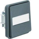 BERKER W.1 Łącznik jednobiegunowy przyciskowy z podświetleniem z polem opisowym IP55 szary 50413515