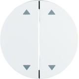 BERKER R.1/R.3 Klawisze z nadrukowanym symbolem strzałki do łącznika 2-klawiszowego biały połysk 164