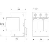 Ogranicznik przepięć PV 3P (T1+T2 DC) BY7-40 1000VDC 87.740 OPATÓWEK
