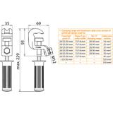 Zacisk uniwersalny U4, zakres 20/25 mm