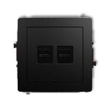 DECO Mechanizm ładowarki USB podwójnej 2xUSB C, 20W max., bez pola opisowego czarny mat