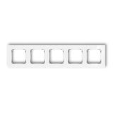 ICON Ramka uniwersalna pięciokrotna kwadratowa - efekt szkła (ramka: biała; spód: czarny) biały