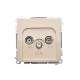 Simon Basic Gniazdo antenowe R-TV-DATA . 1x wejście: 5–862 MHz beż BMAD.01/12 KONTAKT