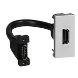 Mosaic - Gniazdo Hdmi Typu A Z Przewodem Aluminium 079378 LEGRAND
