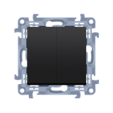 Simon 10 Podwójny przycisk 10A z. śrub. czarny