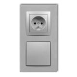 DECO Gniazdo ssące odkurzacza centralnego z gniazdem pojedynczym z uziemieniem DECOvac srebrny metal