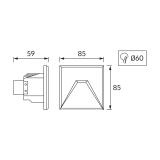 KURS LED D 1,6W GREY 4000K