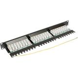 Panel kat. 6 19" 1U, 24xRJ45 FTP czarny z półką