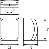 VG-Koala Gniazdo pojedyncze Z-ziemieniem (2P+Z) n/t IP44 popiel Z-lapką popiel VG 161-03 61.373 OPAT