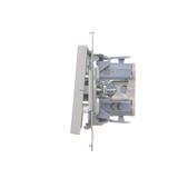 Simon 55 Łącznik krzyżowy z podświetleniem LED – podświetlenie jakW łączniku pojedynczym szybkozłączka Aluminium mat TW7L.01/X/143 KONTAKT