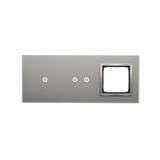 Simon 54 Touch Panel dotykowy S54 Touch 3 moduły 1 pole dotykowe + 2 pola dotykowe poziome + 1 otwór na osprzęt S54 srebrna mgła DSTR3120/71 KONTAKT