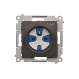 Simon 54 Gniazdo DATA z kluczem uprawniającym 16A z. śrub. brąz mat