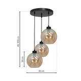 Milagro lampa wisząca Sofia Amber 3xE27 czarna MLP6584